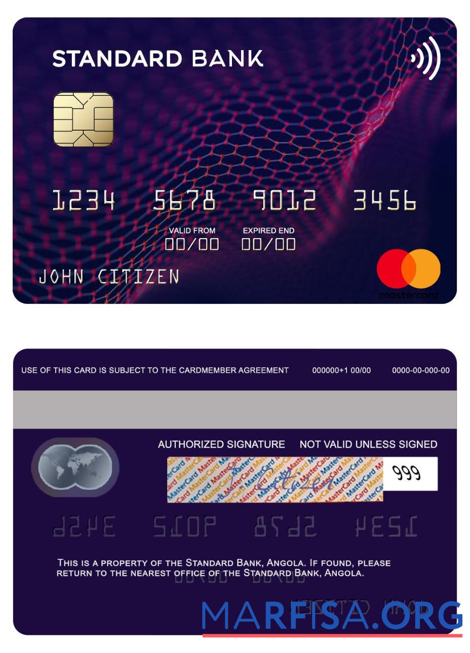 Downloadable Angola Standard Bank mastercard real example